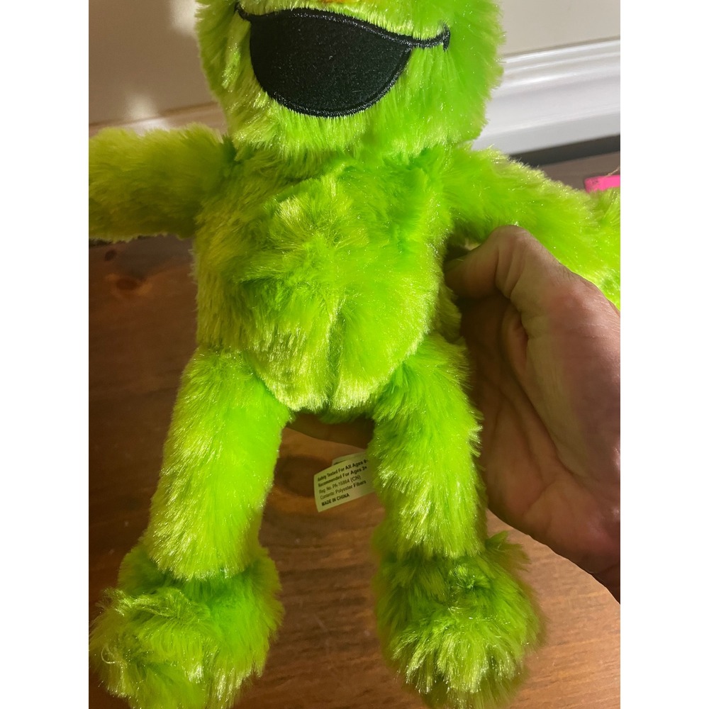 Sesame Street Toy Factory Neon Green Elmo Cookie Monster Style Plush 11" 401X020 - Picture 10 of 11
